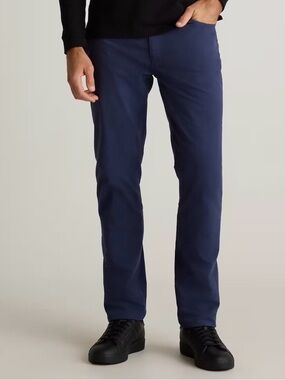 Quince Men's Navy Coolmax 5-Pocket Performance Wavecrest Chinos Sz 34